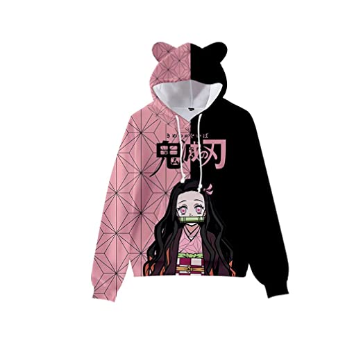 YUESUO Anime Lemon Slayer Hoodies, Unisex 3D Printed Cosplay Cute Sweatshirt for Men Women - X-Large - Pink