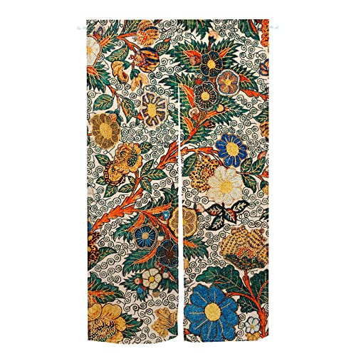Floral Noren Japanese Curtain Doorway Curtain