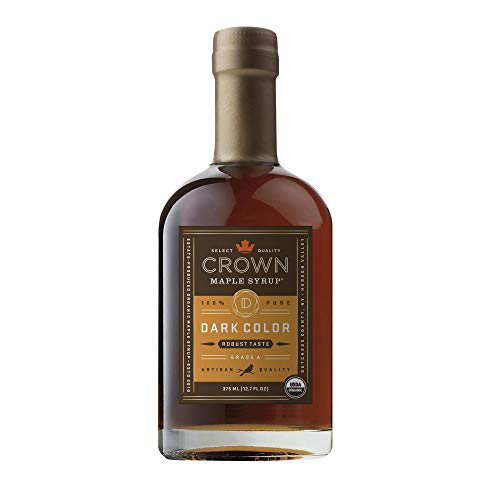 Crown Maple Dark Color, Robust Taste Organic Maple Syrup, 12.7 Fl Oz, 100% Pure, Enhance Cocktails, Marinades and Pancakes - Dark - 12.7 Fl Oz (Pack of 1)