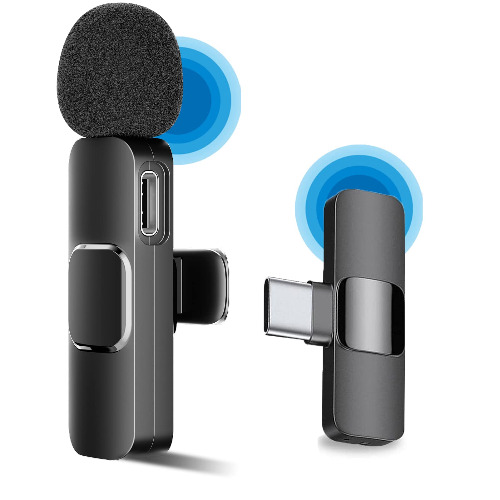 Wireless Lavalier Microphone for Type-C Phone, Lavalier Microphone,Wireless Microphone for Android/Laptop, Plug-Play Wireless Microphones, Microphone for Recording, Live Stream, YouTube, TikTok