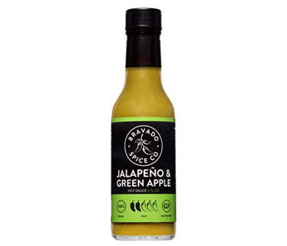 Jalapeño And Green Apple Hot Sauce By Bravado Spice SMALL BATCH Gluten Free, Vegan, Low Carb, Paleo Hot Sauce All Natural 5 oz Hot Sauce Bottle Award Winning Gourmet Hot Sauce - Jalapeño And Green Apple