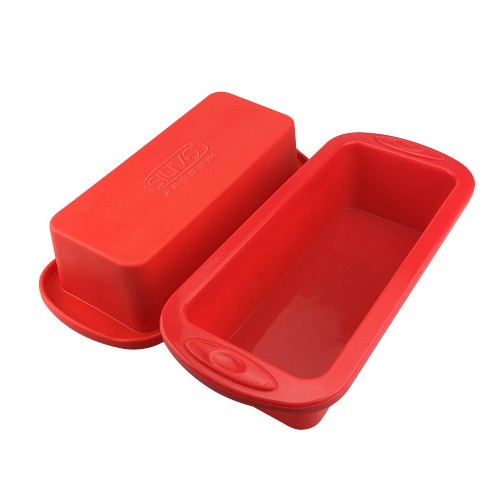 SILIVO Silicone Bread and Loaf Pans - Set of 2 Non-Stick Silicone Baking Mold for Homemade Cakes, Breads, Meatloaf and Quiche - 8.9x3.7x2.5 inch - 2 Pack Bread Loaf Pan
