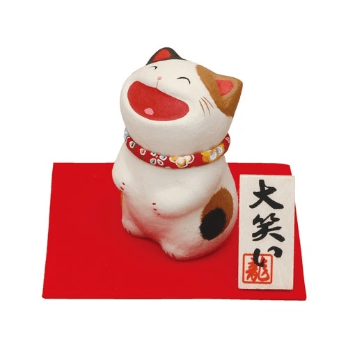 Ryukodo Chigiri Laughing Cat Standing | Calico Cat