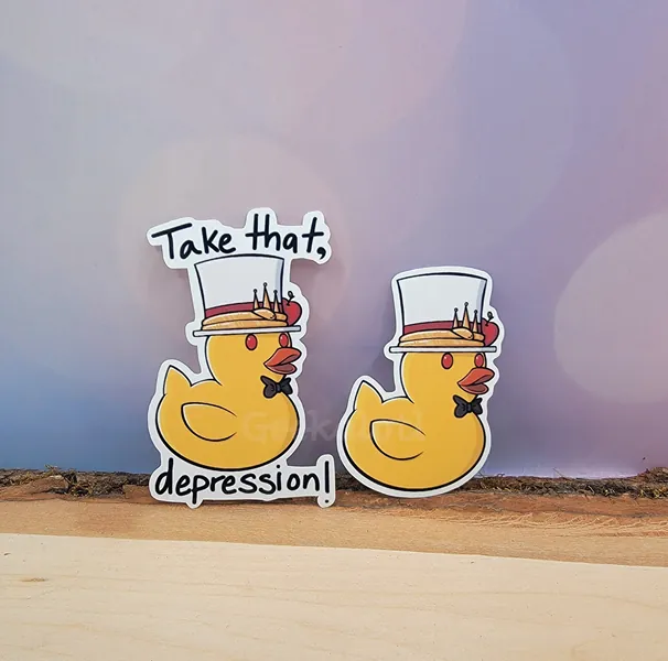 Small Lucifer Duckie - Handmade Sticker- 2 Variations (1.5"x2.27" & 1.8"x2.8")