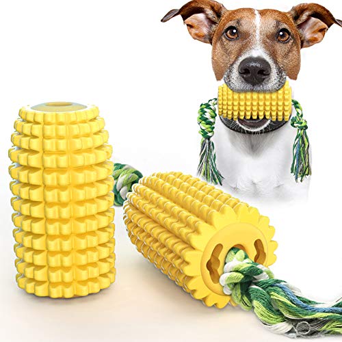 Dog Chew Toys, Puppy Toothbrush Clean Teeth Interactive Corn Toys, Dog Toys Aggressive Chewers Meduium Large Breed - 4.4" corn stick