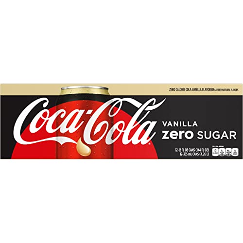 Coca-Cola Vanilla Soda, 12 Oz Cans, Pack of 12 - Zero Sugar Vanilla - 12 Fl Oz (Pack of 12)