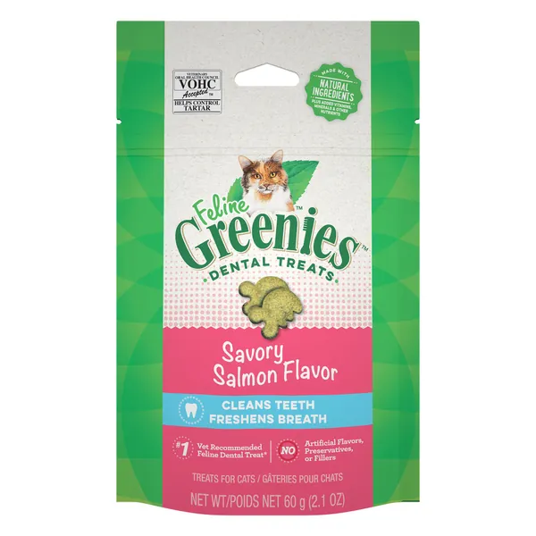 Greenies&amp;trade; Feline Greenies Adult Cat Dental Treats - Dental Care, Natural, Salmon