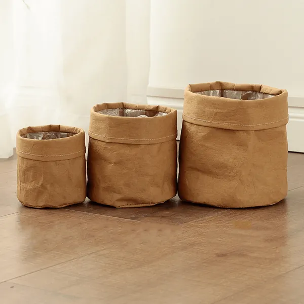 Kraft Paper Planter - Natural / Medium