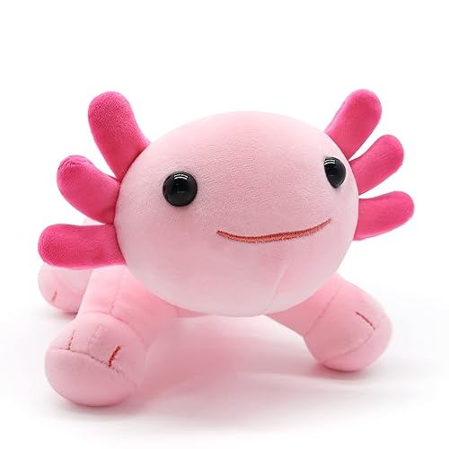 CHUDATOM Kawaii Axolotl Plush Toy 10.5'' Soft Stuffed Animal Pillow Doll for Kids Birthday Home Decor - Pink