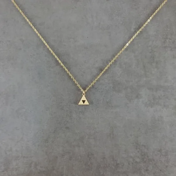 Triforce GOLD Plated Necklace Dainty Triangle Charm Pendant | Etsy