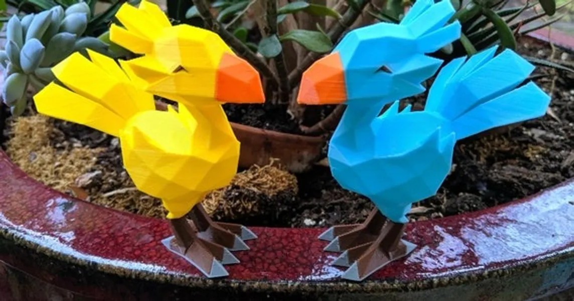 Final Fantasy Chocobo 4in Lowpoly 3D Print | Etsy