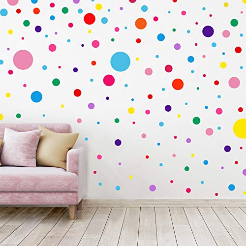264 Pieces Polka Dots Wall Sticker Circle Wall Decal for Kids Bedroom Living Room, Classroom, Playroom Decor Removable Vinyl Wall Stickers Dots Wall Decals (12 Farben) - 12 Colors