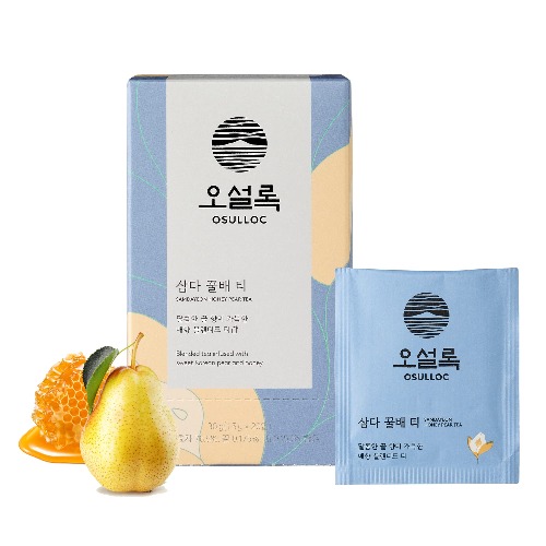 OSULLOC Honey Pear Tea, Premium Organic Blended Tea from Jeju, Tea Bag Series 20 count, 1.06 oz, 30g