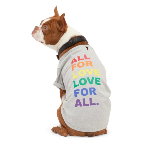 YOULY The Proudest Rainbow All For Love Love For All Dog Graphic T-Shirt, XX-Large