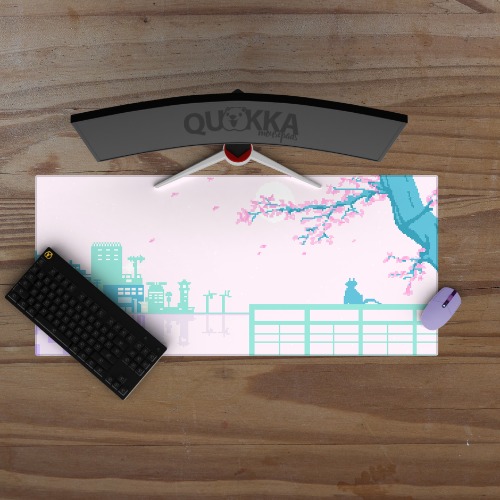 Pixel Cherry Blossom Scenery Design Mousepad - 60x40cm / 4mm / No Stitching