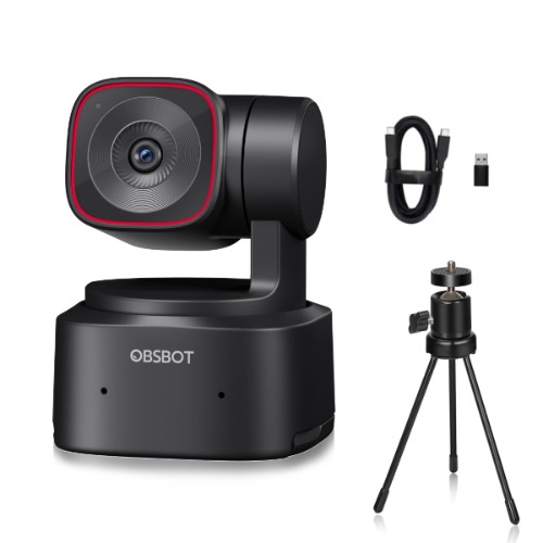 OBSBOT Tiny 2 Lite, PTZ 4K webbkamera 1080P@60fps HDR, PC-kamera med AI-spårning, mikros med AI-brusreducering, stativ, gestkontroll, autofokus, Plug & Play, perfekt för spel eller streaming