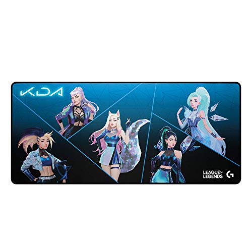 Logitech G840 K/DA XL Cloth Gaming Mouse Pad - 0.12 in Thin, Stable Rubber Base, Official League of Legends Gaming Gear - K/DA Edition - XL - Cloth - Standard