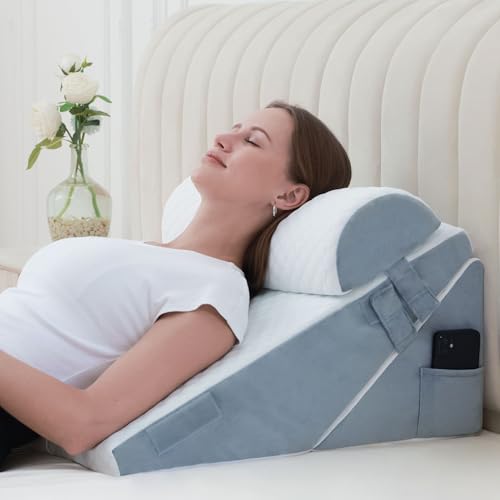Ziiyllean Bed Wedge Pillow for Sleeping Adjustable Pillow Wedge Acid Reflux Pillow 9 &12 Inch