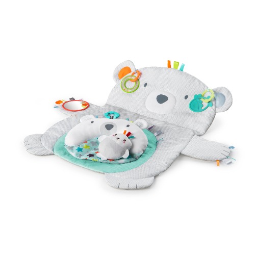 Bright Starts Tummy Time Prop & Play Activity Mat - Polar Bear, Ages Newborn +, 1 Count (Pack of 1) - Polar Bear
