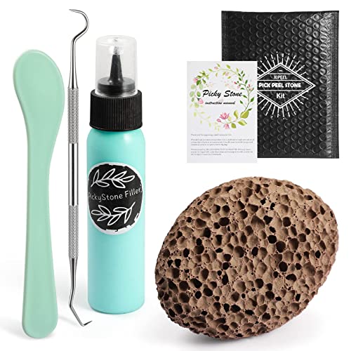 Xipeel Pick Peel Stone Kit - Fidget Toy Anxiety Relief Mental Relaxation for Children and Adults with ADHD OCD Excoriation - Cyan