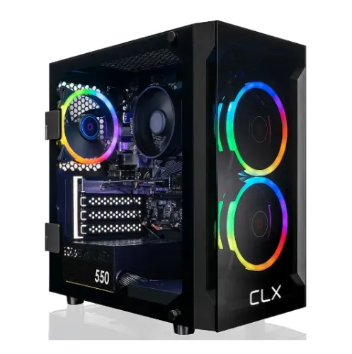 CLX - SET Gaming Desktop - AMD Ryzen 7 5700G - 16GB Memory - Radeon Graphics Shared - 1TB M.2 NVMe SSD - Black
