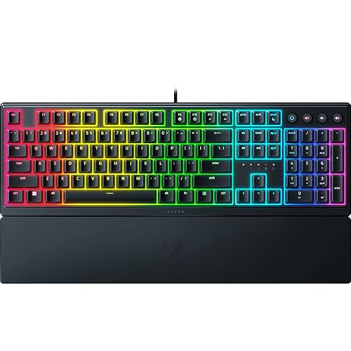 Razer Ornata V3 Gaming Keyboard: Low Profile Keys - Mecha Membrane Switches - UV Coated Keycaps - Backlit Media Keys - 10 Zone RGB Lighting - Spill Resistant - Magnetic Wrist Wrest - Razer Snap Tap - V3