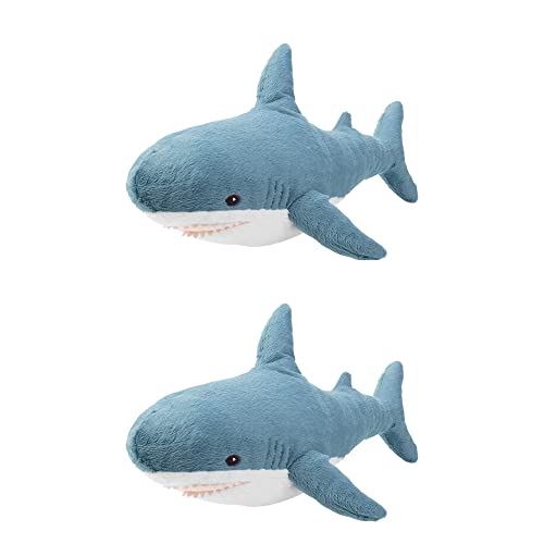 I-K-E-A BLÅHAJ Soft Toy Small Shark 55 cm Fish Plush Stuffed Animal Pack of 2, Light Blue (HT9823562)
