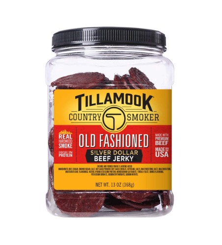 Tillamook Country Smoker Real Hardwood Smoked Silver Dollar Beef Jerky, Old Fashioned