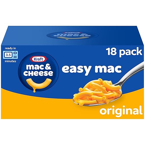 Kraft Easy Mac Original Mac & Cheese Macaroni and Cheese Dinner Microwavable Dinner, 18 ct Packets - 18 Pouches