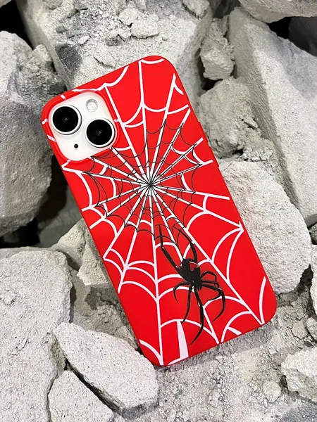 1pc Colorful Spider Web Printed Phone Case For Iphone For IPhone 11,IPhone 13,IPhone 14 Pro Max