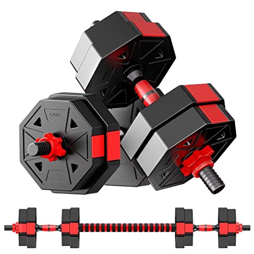 Adjustable Weights Dumbbells Set, 20/30/40/60/80lbs Non-Rolling Adjustable Dumbbell Set, Free Weights Dumbbells Set Hexagon, Weights Set for Home Gym - Black 30lbs (15lbs*2)