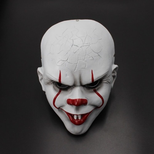 Evil Clown Resin Cosplay Halloween Facemask - Resin / White