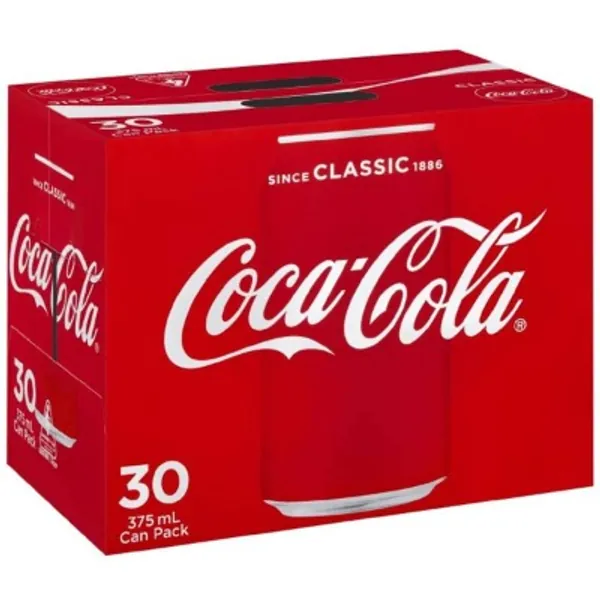 Coca Cola Classic Soft Drink Cans, 375 ml, Pack of 30