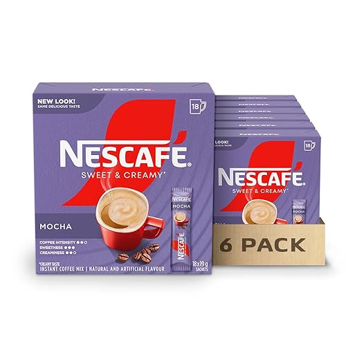 NESCAFÉ Sweet and Creamy Mocha Instant Coffee Mix Box, Mocha, 6 Count - Creamy Coffee