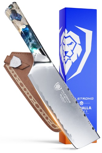 Dalstrong Nakiri Knife - 7 inch - Valhalla Series - 9CR18MOV High Carbon Steel - Vegetable Knife - Celestial Resin & Wood Handle - w/Sheath - 7 inch Nakiri