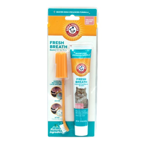 Arm & Hammer for Pets Dental Kit for Cats | Eliminates Bad Breath | 3 Piece Set Includes Cat Toothpaste, Cat Toothbrush & Cat Fingerbrush in Tasty Tuna Flavor,2.5 ounces - Dental Kit