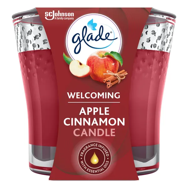 Glade Candle Jar, Air Freshener, Apple Cinnamon, 3.4 oz - Apple Cinnamon Small Jar (1 Pack)