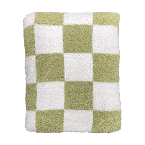 Checkered Throw Blanket Super Soft Luxurious Warm Blanket for Couch Reversible Blanket for Bed Sofa 60x80 Inches Checkered Pattern Blanket Green and White - Green/White 60x80