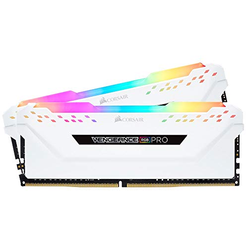 Corsair Vengeance RGB PRO 16GB (2x8GB) DDR4 3600 (PC4-28800) C18 Desktop Memory, White (CMW16GX4M2D3600C18W)