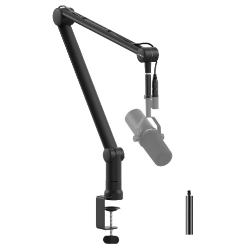 IXTECH Boom Arm Mic Stand with Extension Tube Upgraded Microphone Arm for Shure SM7B MV7 Blue Yeti Sturdy Stainless Steel Mic Arm Desk Stand Foldable Scissor Arm Microphone Mount for Podcast Gaming - High Profile - WITH EXTENSION TUBE