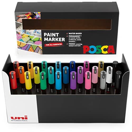 Posca - Paint Marker Art Pens - 1.8-2.5mm - Deskset Gift Set (PC-1MR Desk Set of 23) - PC-1MR Desk Set of 23