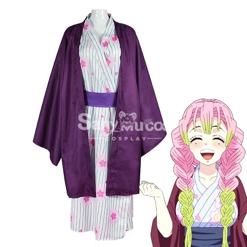 【In Stock】Anime Demon Slayer Cosplay Kanroji Mitsuri Bathrobe Cosplay Costume - XL