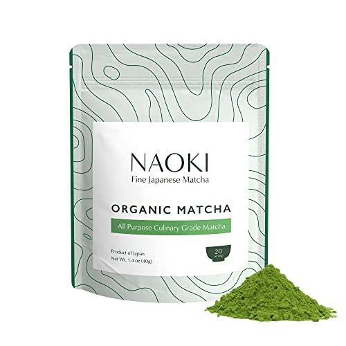 Naoki Matcha Organic All Purpose Blend - Authentic Japanese Culinary Grade Matcha Green Tea Powder from Japan (40g / 1.4oz) - Culinary Grade - 1.4 Ounce (Pack of 1)