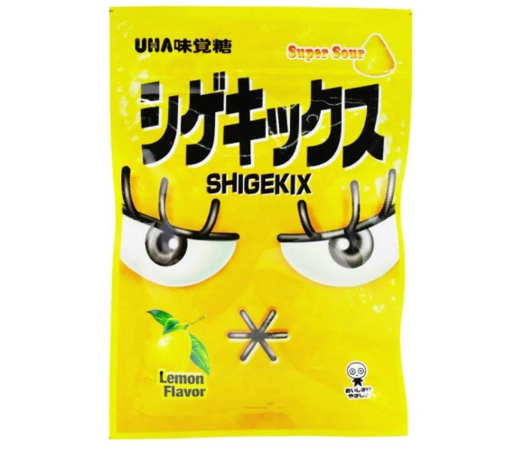 UHA Shigekix Bag Super Sour Gummies - Lemon Flavour 25g x (1 Box 10 Packs) - 