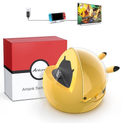 [2022 NEW] Antank Switch TV Dock Station for Nintendo Switch/Switch OLED, Portable Switch Dock 4K HDMI Adapter/2 USB 3.0 Port/Type C Port, Replacement Charging Dock for Official Nintendo Switch Yellow - Yellow