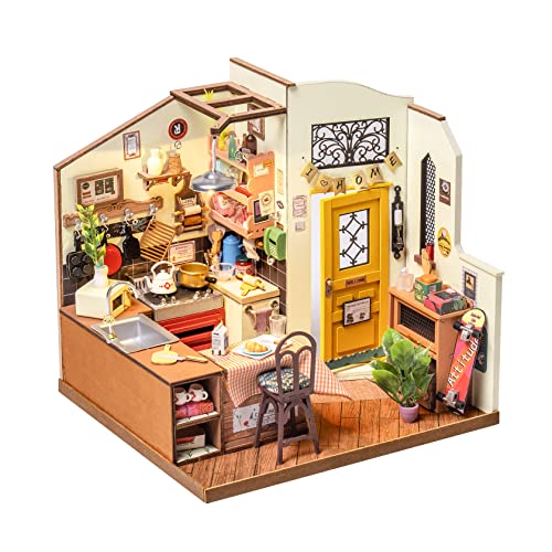 Rolife Maison de Poupées avec Meubles Miniature Maison en Bois Kits de modèles Jouets Cadeau de Noël pour Enfants et Femmes (Homey Kitchen) - Homey Kitchen