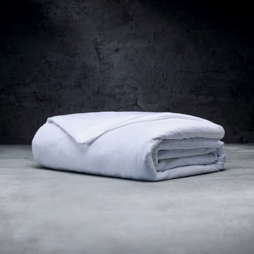 Weighted Blanket - Blanket + Cover / Bamboo Lyocell + Minky | White / 15 lbs | 54"x72"