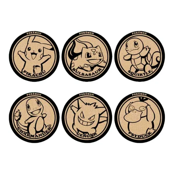 Coaster Set 6 PCS Cute Cork Coasters - A