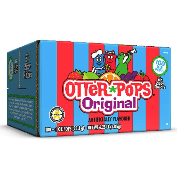 Otter Pops, Original Assorted Freezer Pops, 1oz Freeze Pops in Six Zippy Flavors, 100 Count