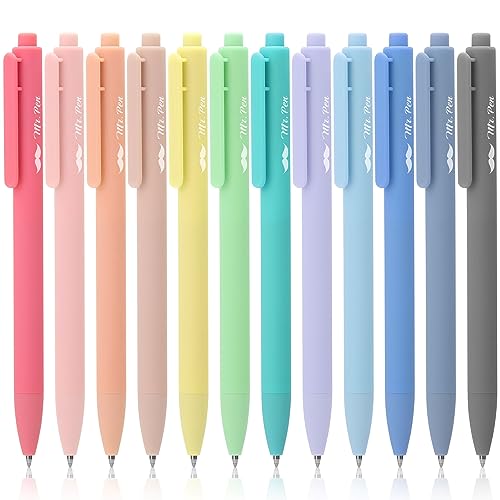 Mr. Pen- Retractable Gel Pens, 12 Pack, Fast Dry, Gel Pens Fine Point 0.7mm, Retractable Pens, Cute Pens, Gel Ink Pens, Aesthetic Pens for Journaling, Fine Tip Pens